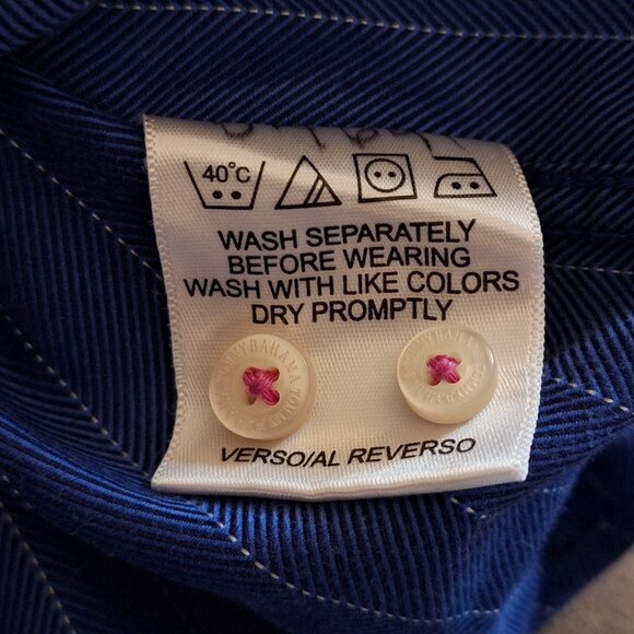 Bahama Men’s 16 100% Cotton Long Sleeve Button Up Striped Dress Shirt - Picture 5 of 7